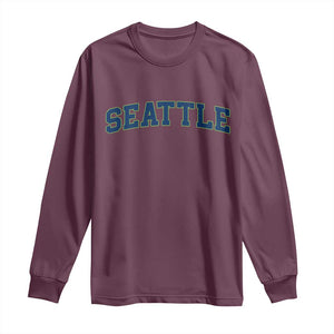 Seattle Fan Long Sleeve Shirt Vintage Athletic Sports City Game Day TS11 Maroon Print Your Wear