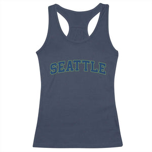Seattle Fan Racerback Tank Top Vintage Athletic Sports City Game Day TS11 Navy Print Your Wear