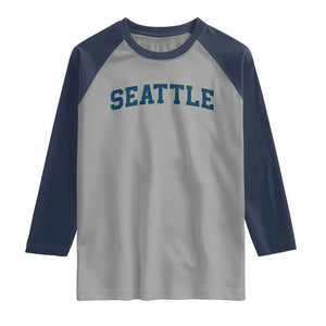 Seattle Fan Raglan Shirt Vintage Athletic Sports City Game Day TS11 Sport Gray Navy Print Your Wear