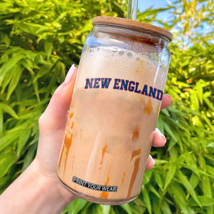 New England Fan Glass Can Vintage Athletic Sports Game Day TS11 Black Print Your Wear