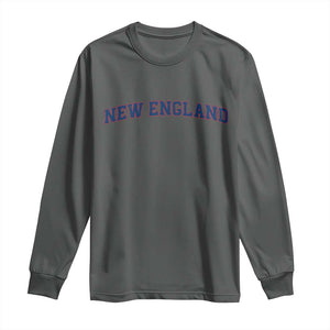 New England Fan Long Sleeve Shirt Vintage Athletic Sports Game Day TS11 Dark Heather Print Your Wear