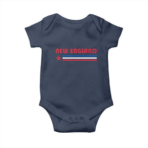 New England Fan Baby Onesie Vintage Athletic Sports Star And Stripes TS11 Navy Print Your Wear