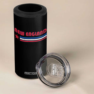 New England Fan 4 in 1 Can Cooler Tumbler Vintage Athletic Sports Star And Stripes TS11 Print Your Wear