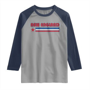 New England Fan Raglan Shirt Vintage Athletic Sports Star And Stripes TS11 Sport Gray Navy Print Your Wear