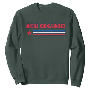 New England Fan Sweatshirt Vintage Athletic Sports Star And Stripes TS11 Dark Forest Green Print Your Wear