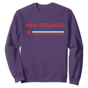 New England Fan Sweatshirt Vintage Athletic Sports Star And Stripes TS11 Purple Print Your Wear
