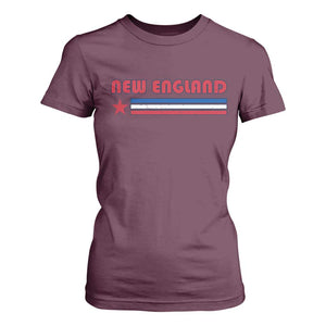 New England Fan T Shirt For Women Vintage Athletic Sports Star And Stripes TS11 Maroon Print Your Wear