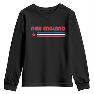 New England Fan Youth Sweatshirt Vintage Athletic Sports Star And Stripes TS11 Black Print Your Wear
