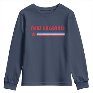 New England Fan Youth Sweatshirt Vintage Athletic Sports Star And Stripes TS11 Navy Print Your Wear