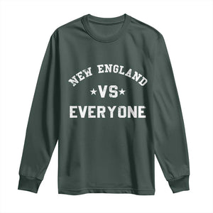 New England Vs Everyone Long Sleeve Shirt Vintage Distressed Jersey Football Game Day TS11 Dark Forest Green Print Your Wear