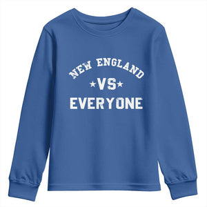New England Vs Everyone Youth Sweatshirt Vintage Distressed Jersey Football Game Day TS11 Royal Blue Print Your Wear