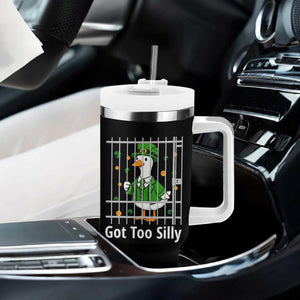 Funny Got Too Silly St Patricks Day Tumbler With Handle Goose Pun Humor Animal Lovers Shamrock TS11 Print Your Wear