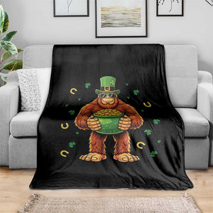 Funny St Patricks Day Bigfoot Lucky Pot Gold Sunglasses Sasquatch Throw Blanket TS11 Print Your Wear