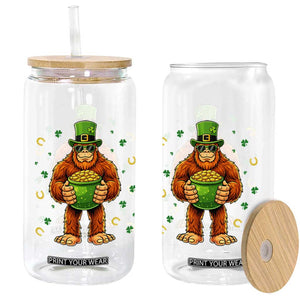 Funny St Patricks Day Bigfoot Lucky Pot Gold Sunglasses Sasquatch Glass Can TS11 Print Your Wear