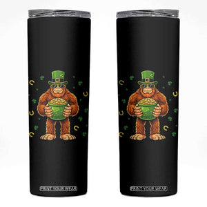 Funny St Patricks Day Bigfoot Lucky Pot Gold Sunglasses Sasquatch Skinny Tumbler TS11 Black Print Your Wear