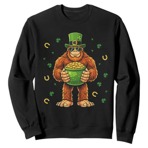 Funny St Patricks Day Bigfoot Lucky Pot Gold Sunglasses Sasquatch Sweatshirt TS11 Black Print Your Wear