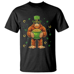 Funny St Patricks Day Bigfoot Lucky Pot Gold Sunglasses Sasquatch T Shirt TS11 Black Print Your Wear