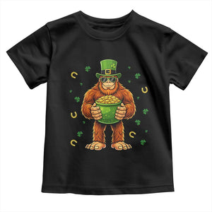 Funny St Patricks Day Bigfoot Lucky Pot Gold Sunglasses Sasquatch Toddler T Shirt TS11 Black Print Your Wear