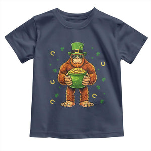 Funny St Patricks Day Bigfoot Lucky Pot Gold Sunglasses Sasquatch Toddler T Shirt TS11 Navy Print Your Wear