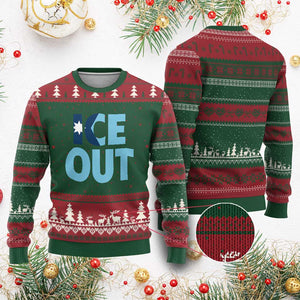 Minnesota Ice Out Ugly Christmas Sweater MN State Anti Ice Movement Protest Statement TS11 Red Green Print Your Wear