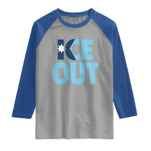 Minnesota Ice Out Raglan Shirt MN State Anti Ice Movement Protest Statement TS11 Sport Gray Royal Print Your Wear