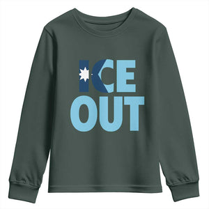 Minnesota Ice Out Youth Sweatshirt MN State Anti Ice Movement Protest Statement TS11 Dark Forest Green Print Your Wear