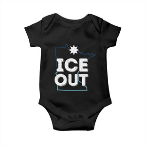 Ice Out Of Minnesota Baby Onesie MN Map Immigration Protest Community Resistance TS11 Black Print Your Wear