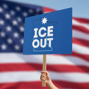 Ice Out Of Minnesota Protest Sign MN Map Immigration Protest Community Resistance TS11 Horizontal 18" × 24" Blue Print Your Wear