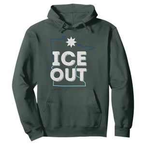 Ice Out Of Minnesota Hoodie MN Map Immigration Protest Community Resistance TS11 Dark Forest Green Print Your Wear