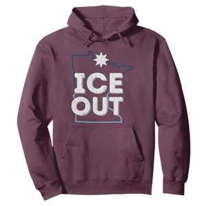 Ice Out Of Minnesota Hoodie MN Map Immigration Protest Community Resistance TS11 Maroon Print Your Wear