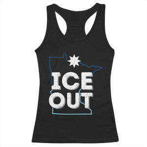 Ice Out Of Minnesota Racerback Tank Top MN Map Immigration Protest Community Resistance TS11 Black Print Your Wear