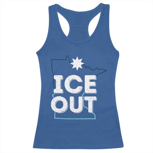 Ice Out Of Minnesota Racerback Tank Top MN Map Immigration Protest Community Resistance TS11 Royal Blue Print Your Wear