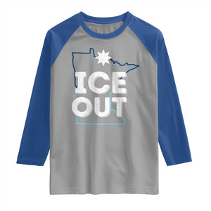 Ice Out Of Minnesota Raglan Shirt MN Map Immigration Protest Community Resistance TS11 Sport Gray Royal Print Your Wear