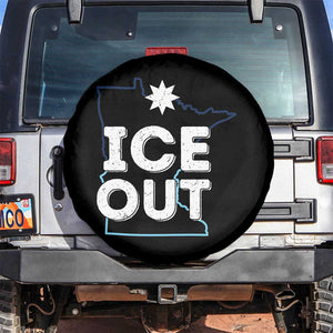 Ice Out Of Minnesota Spare Tire Cover MN Map Immigration Protest Community Resistance TS11 No hole Black Print Your Wear