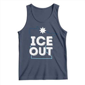Ice Out Of Minnesota Tank Top MN Map Immigration Protest Community Resistance TS11 Navy Print Your Wear