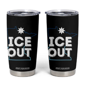 Ice Out Of Minnesota Tumbler Cup MN Map Immigration Protest Community Resistance TS11 Black Print Your Wear