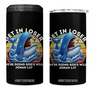 Get In Loser We're Doing God's Will 4 in 1 Can Cooler Tumbler Funny Christian Bible TS11 One Size: 16 oz Black Print Your Wear