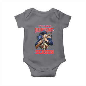Funny New England Minutemen Football Rivarly Baby Onesie It Is Hawk Hunting Season TS11 Charcoal Print Your Wear