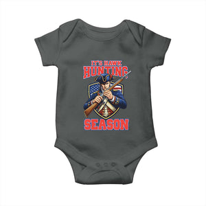 Funny New England Minutemen Football Rivarly Baby Onesie It Is Hawk Hunting Season TS11 Dark Heather Print Your Wear
