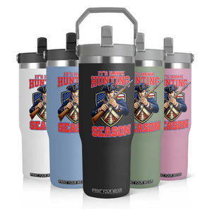 Funny New England Minutemen Football Rivarly Flip Straw Tumbler It Is Hawk Hunting Season TS11 Print Your Wear