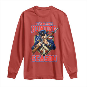 Funny New England Minutemen Football Rivarly Long Sleeve Shirt It Is Hawk Hunting Season TS11 Red Print Your Wear