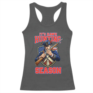 Funny New England Minutemen Football Rivarly Racerback Tank Top It Is Hawk Hunting Season TS11 Dark Heather Print Your Wear