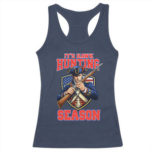 Funny New England Minutemen Football Rivarly Racerback Tank Top It Is Hawk Hunting Season TS11 Navy Print Your Wear