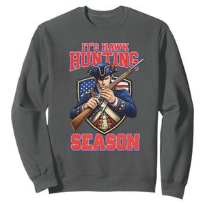 Funny New England Minutemen Football Rivarly Sweatshirt It Is Hawk Hunting Season TS11 Dark Heather Print Your Wear