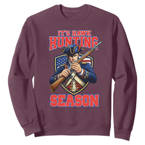 Funny New England Minutemen Football Rivarly Sweatshirt It Is Hawk Hunting Season TS11 Maroon Print Your Wear