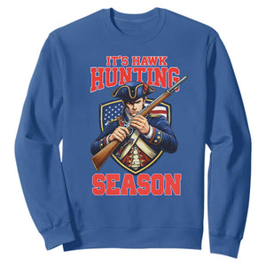 Funny New England Minutemen Football Rivarly Sweatshirt It Is Hawk Hunting Season TS11 Royal Blue Print Your Wear