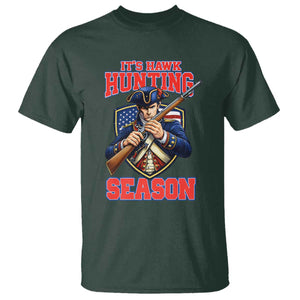 Funny New England Minutemen Football Rivarly T Shirt It Is Hawk Hunting Season TS11 Dark Forest Green Print Your Wear
