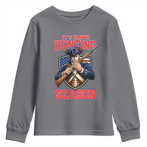 Funny New England Minutemen Football Rivarly Youth Sweatshirt It Is Hawk Hunting Season TS11 Charcoal Print Your Wear