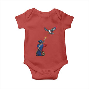 Funny Minutemen Shooting Blue and Green Hawk Football Rivalry Baby Onesie TS11 Red Print Your Wear