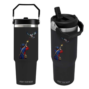 Funny Minutemen Shooting Blue and Green Hawk Football Rivalry Flip Straw Tumbler TS11 One Size: 30 oz Black Print Your Wear